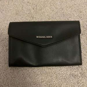 Michael Kors Maisie black saffiano envelope clutch‎